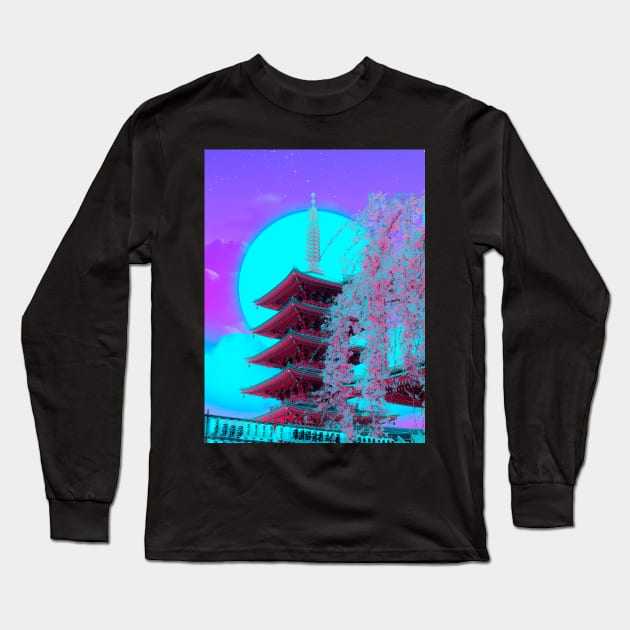 Neon Castle Long Sleeve T-Shirt by funglazie